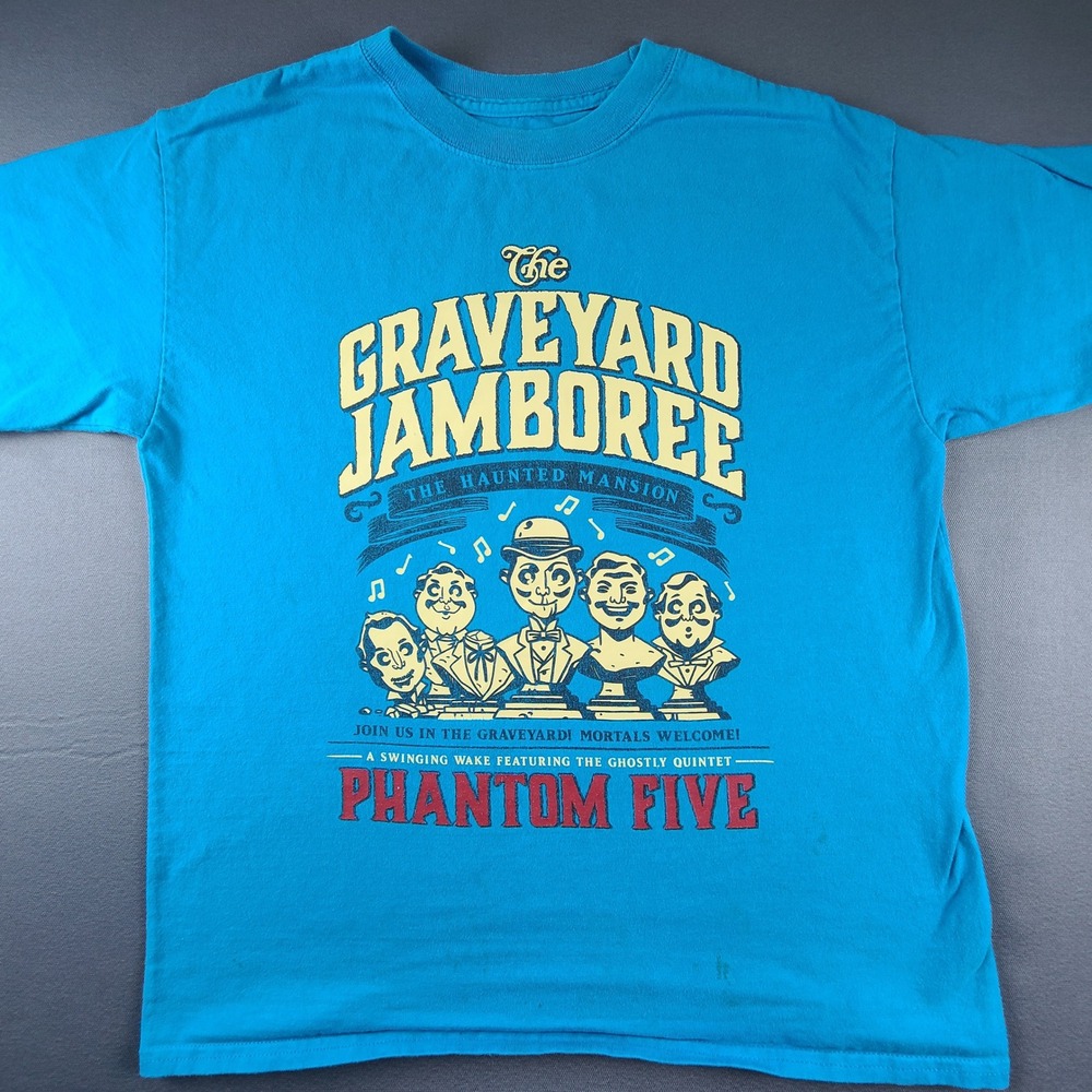 Disney Parks The Haunted Mansion Graveyard Jamboree Phantom Five Hanes T-Shirt L